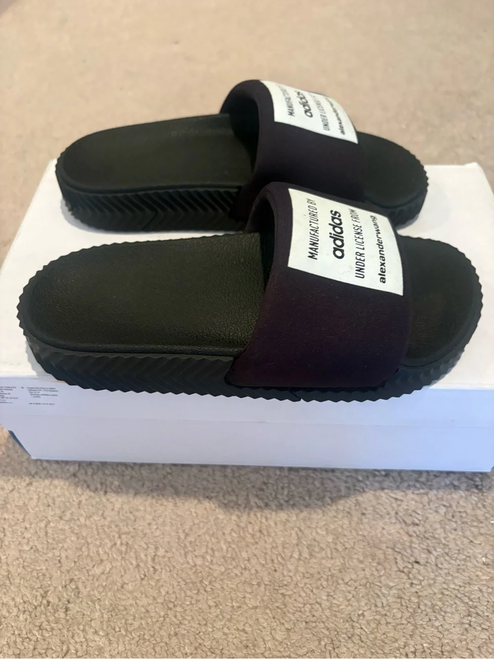 adidas Black Logo Strap Slide Sandals